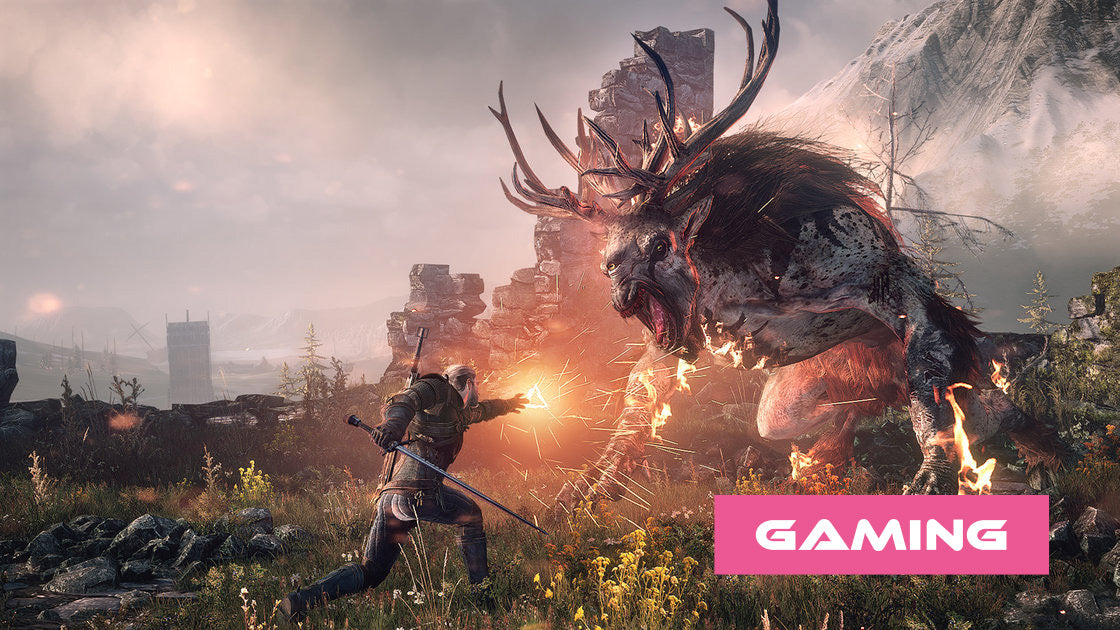 The Witcher 3 Wild Hunt Geralt im Kampf gegen ein Monster