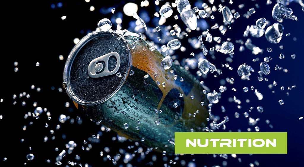 Energy Drink Can with Water Drops